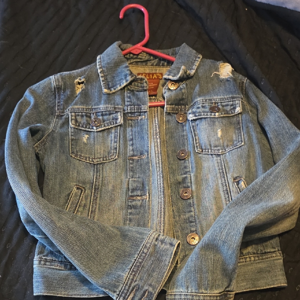 Vintage Delia's Women's Blue Denim Distressed Jacket